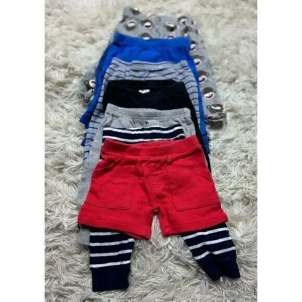 EUC 7 piece 0-6 Months Boys Shorts and Leggings Bundle by Carter’s & Faded Glory